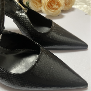 F0112 ZA Escarpins à Talons Fins Hauts et Bride Cheville pour Femme, Noirs, à Bout Pointu Fermé, Idéaux pour le Bureau et les Tenues Habillées, Vente en Gros - Product Image 4