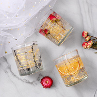 Maßgefertigte Transparente Gelee-Wachskerze, Echte Blütenblätter Aromatherapie-Kerze, Glasverpackung, Geburtstag, Erntedankfest