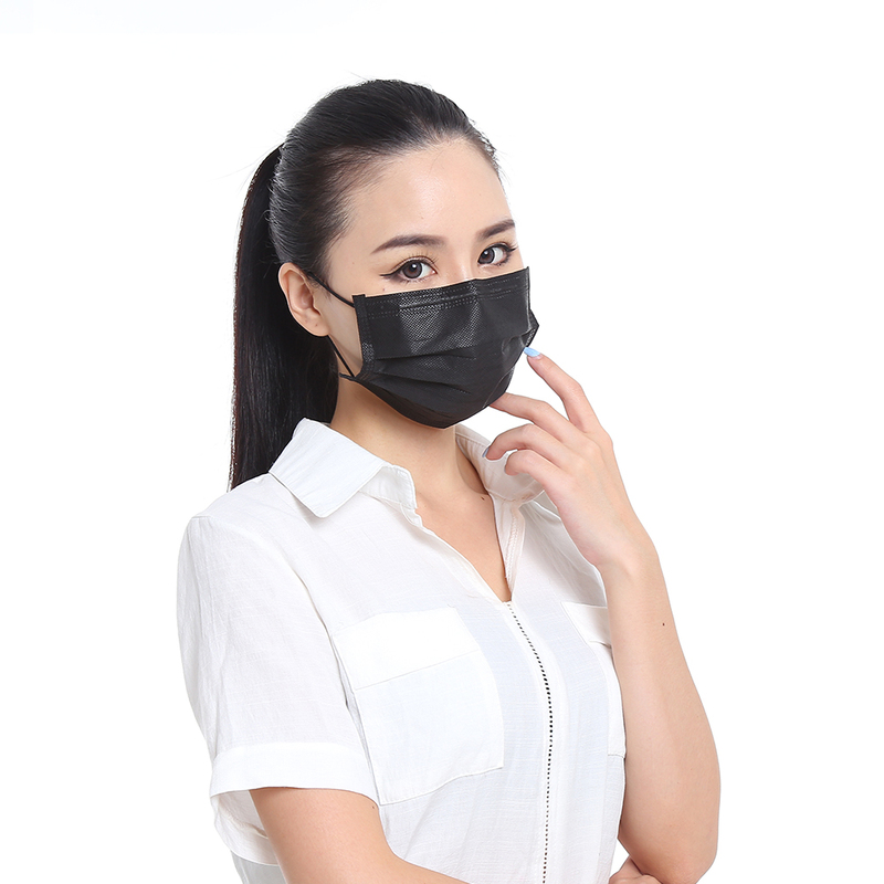 Factory Wholesale Black Disposable 3ply Face