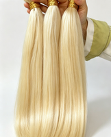 Mèches de cheveux indiens bruts non traités, tissage complet et épais, 24 pouces, double tirage, blond 613, grade 15A