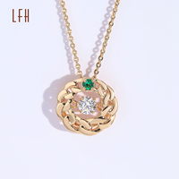 Collier en zircon personnalisable en or véritable 18 carats, or véritable 18 carats Au750, or véritable 18 carats, vente en gros