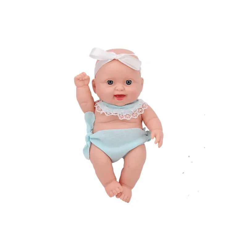 Wowtopfun-Muñeca de bebé recién nacida de 8 pulgadas, juguete de cuerpo completo de silicona sólida de vinilo