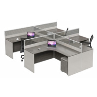 Poste de travail de bureau incurvé avec cloison, bureau informatique moderne en bois, table de direction de luxe, ensemble de mobilier de bureau