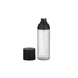 Botellas de vidrio esmerilado para cosméticos, botellas de bomba sin aire, botella de base líquida transparente