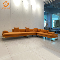 Longtop Canapé Salon Sectionnel En Cuir De Luxe Bureau Design 7 Places Coin Lounge Canapé Ensemble Divano Canapés De Salon