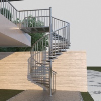 Rampe verticale en acier inoxydable de qualité industrielle pour extérieur, escalier en spirale circulaire moderne pour extérieur, approvisionnement fiable
