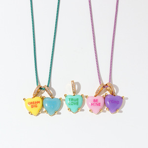 Collar de Corazón de Macaron, Colorido y Mini, con Circonitas, con Mensajes de Amor, Abrazos y Sueños Grandes, para Mi Hija - Product Image 6