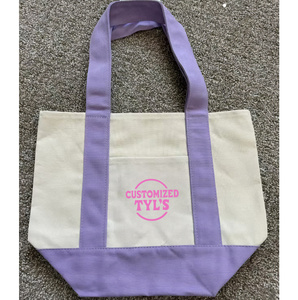 Sac fourre-tout en toile de coton écologique bleu menthe pour blocage de <span class=keywords><strong>couleur</strong></span> rose bonbon avec broderie personnalisée, sac de courses polyvalent - Product Image 2