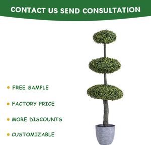 Árbol en maceta de <span class=keywords><strong>TRIPLE</strong></span> BOLA DE hoja de cacahuete verde Artificial de Topiary al por mayor de <span class=keywords><strong>para</strong></span> decoración de entrada de pasarela de porche delantero - Product Image 3