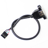 Montage sur panneau tressé en cuivre pur USB 2.0 carte mère femelle 5 broches 2.54mm câble DuPont 3A charge rapide veste en PVC 12 ordinateur