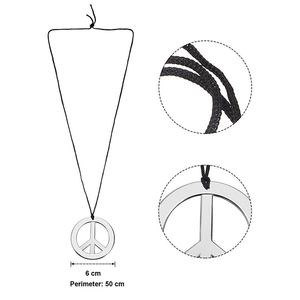 2024 nuevo conjunto de disfraz Hippie Funky Afro <span class=keywords><strong>peluca</strong></span> gafas de sol signo de la paz Collar para 50/60/70s fiesta temática <span class=keywords><strong>Peluca</strong></span> de Halloween - Product Image 6