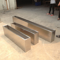 Aksesoris Hotel pot tanaman baja luar ruangan, pot bunga panjang/tempat tidur taman stainless steel