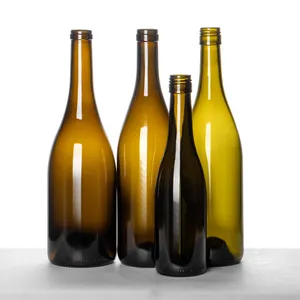 Empty 750Ml California Glass Bottle Burgundy Green Glass Clear White Grape Wine Glass Packaging Bottle