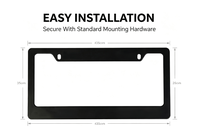 BOLONG Cadre de plaque d'immatriculation ABS standard américain à 2 trous avec logo personnalisé et vis de fixation incluses, support de plaque d'immatriculation pour voiture américaine
