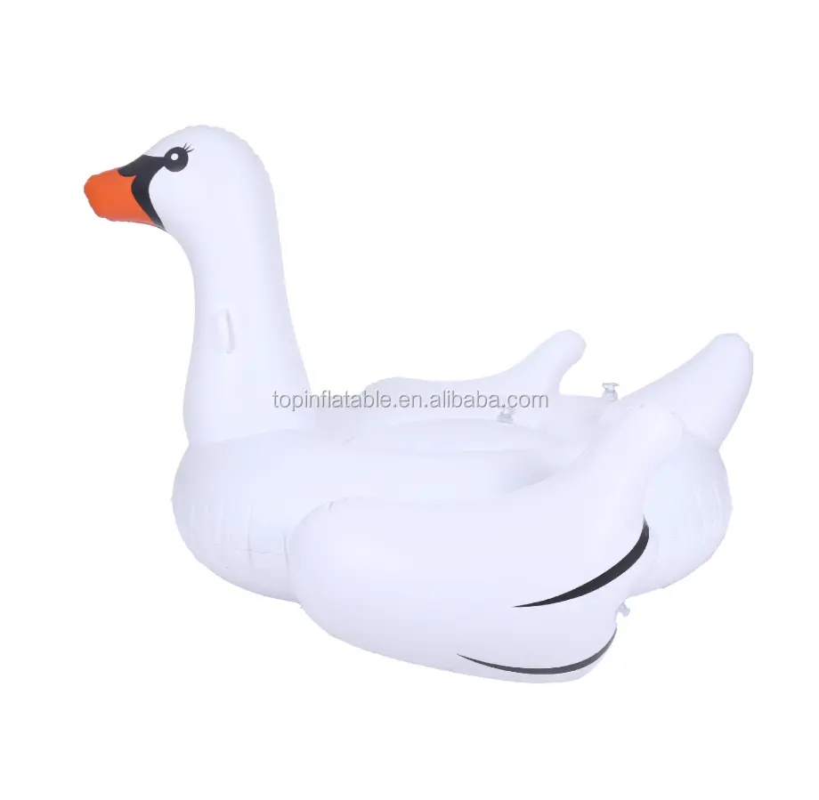 Novo design inflável branco cisne forma flutuante piloto tubo flutuante.