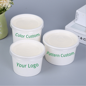 Đa Chức Năng In Lò Vi Sóng Giấy Trắng Nổi Tráng Miệng <span class=keywords><strong>Salad</strong></span> Bowl Với Nắp 520cc - Product Image 1