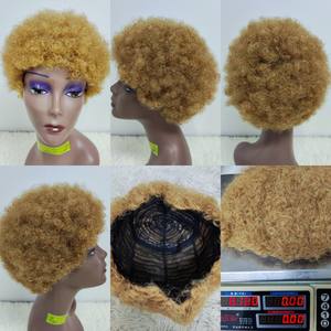 Perruques courtes à ondulations naturelles Letsfly Afro 6 pouces, vente en gros à bas prix, 9 $, perruques complètes, cheveux humains naturels, 27 #   Perruques pas chères - Product Image 6