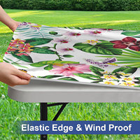 Nappe de table rectangulaire Spoonflowers, 6 pieds, pliable, imperméable, en polyester, avec élastique
