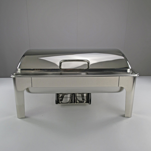 Aço inoxidável Food Warmer 2 Pan Grande Capacidade Buffet Fogão Prata Retângulo Chafing Dish Para Restaurante - Product Image 6