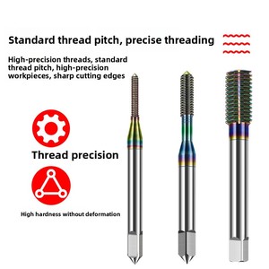 Tarauds hélicoïdaux de haute précision <span class=keywords><strong>M10x1</strong></span>, M1, M2, M3, M4, colorés, en HSS, à profilage par roulement, avec revêtement DLC pour l'aluminium - Product Image 3