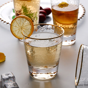 Tasse en verre transparent à motif martelé en or, 1 pièce, gobelet d'eau pour fruits et bonbons - Product Image 5