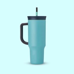 Vaso Térmico de Acero Inoxidable de 40oz, Moderno, con Asa, Tapa Antiderrames, Pajita, Aislamiento al Vacío de Doble Pared, 12-24 Horas - Product Image 1