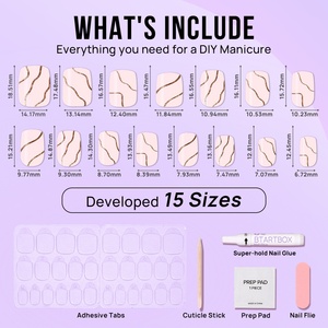 ที่กดเล็บปลอมแบบแท่งสี่เหลี่ยมสั้น btartbox เจล X แบบกดบนเล็บปลอม30ชิ้น - Product Image 5