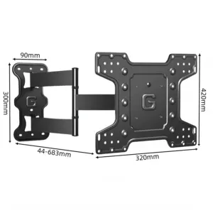 Brazos articulados Extensión de inclinación giratoria Rotación Monitor de TV Soporte de montaje en pared para la mayoría de televisores y monitores de 32-60 pulgadas