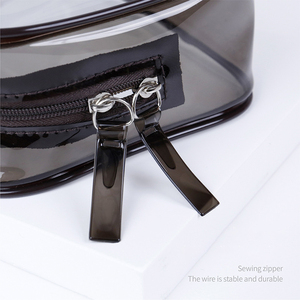 Sac à cosmétiques transparent avec fermeture éclair, petite trousse de maquillage portable pour le voyage, organisateur de beauté en plastique transparent - Product Image 4