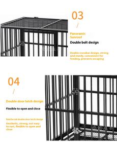 กรงสัตว์เลี้ยงแบบสองประตูสำหรับสุนัขขนาดใหญ่กลางและสี่ฤดูลังสุนัขแบบสากลทนทานทนทานไม่สามารถทำลายได้ - Product Image 6