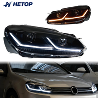 Phares avant HETOP bicolores pour Golf 6 2009-2012, lampe LED de haute qualité, très vendus, plug and play, DRL pour Volkswagen