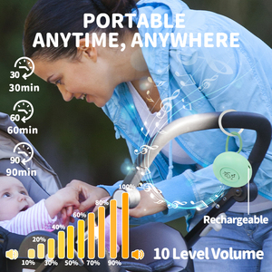 Machine à bruit blanc rechargeable pour bébé, 20 sons apaisants, rose, best-seller - Product Image 4