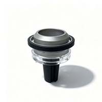 Connecteur d'accessoire moderne en verre et métal pour pipe, argent/noir, pièce de rechange pour accessoire de fumeur