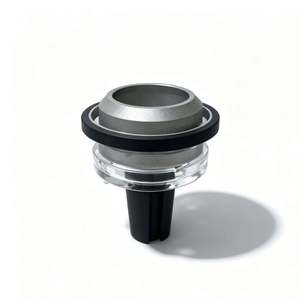 Connecteur d'accessoire moderne en verre et métal pour pipe, argent/noir, pièce de rechange pour accessoire de fumeur - Product Image 4