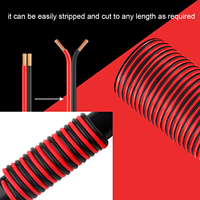 Cable de calibre 12 100 pies, 2 conductores Cable eléctrico Cable Rojo Negro, Flexible/bajo voltaje/PVC 12 AWG cobre