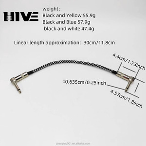Cable de bucle de efectos de <span class=keywords><strong>guitarra</strong></span> con punta de cobre, cable de protección Effecter, cable de conexión de reducción de ruido, 30 cm de largo - Product Image 2