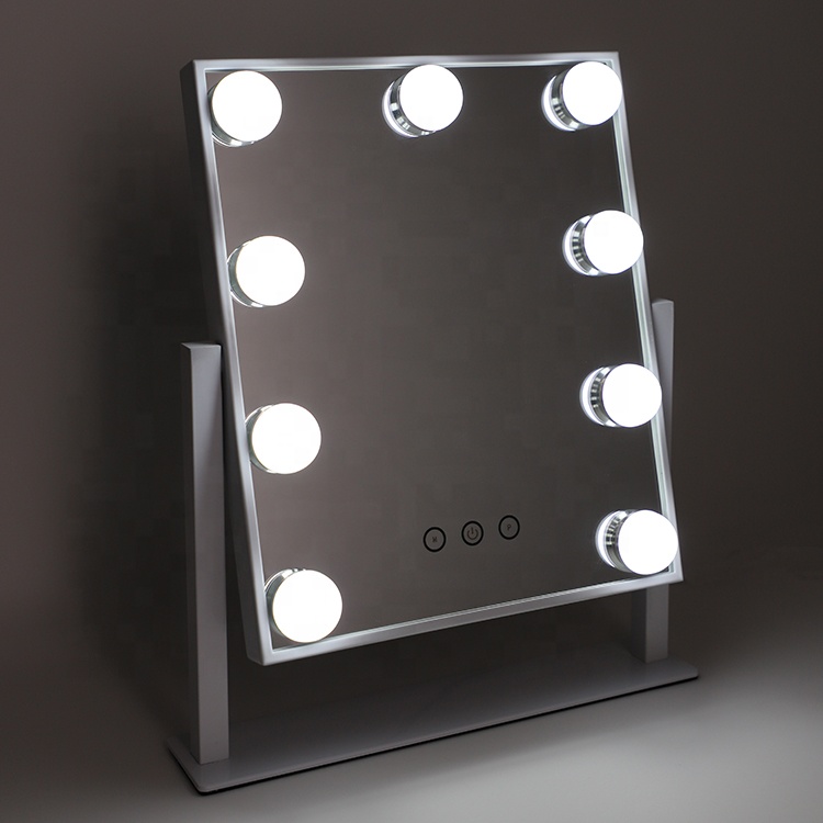 Оптовая продажа, портативное зеркало для макияжа с регулируемым увеличением и подсветкой