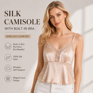 Camisola de encaje de seda de morera, fina, de una pieza, de satén, sin espalda, tipo top, con logotipo personalizado, prémium, suave, transpirable, elegante, para mujer - Product Image 1