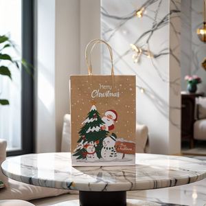 Sacs en papier kraft de luxe personnalisés, écologiques, réutilisables, de qualité alimentaire, avec poignées laminées, pour pizzas et sushis - Product Image 3