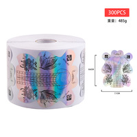 Formes d'ongles d'extension de papillon personnalisées en papier, étiquette privée, 100/300 pièces