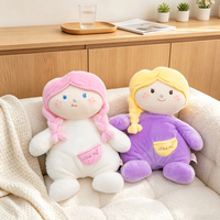 Grande peluche de 50 cm, poupées mignonnes pour filles en robe colorée, adorables jouets en peluche pour filles avec tresses, visages brodés, fabrication OEM ODM