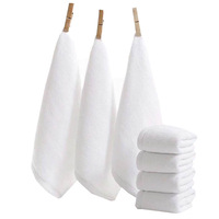Serviette de Bain Hôtelière 100% Coton Luxe Blanc 30x30cm Personnalisée, en Éponge, pour Enfants, Visage et Mains, Vente en Gros