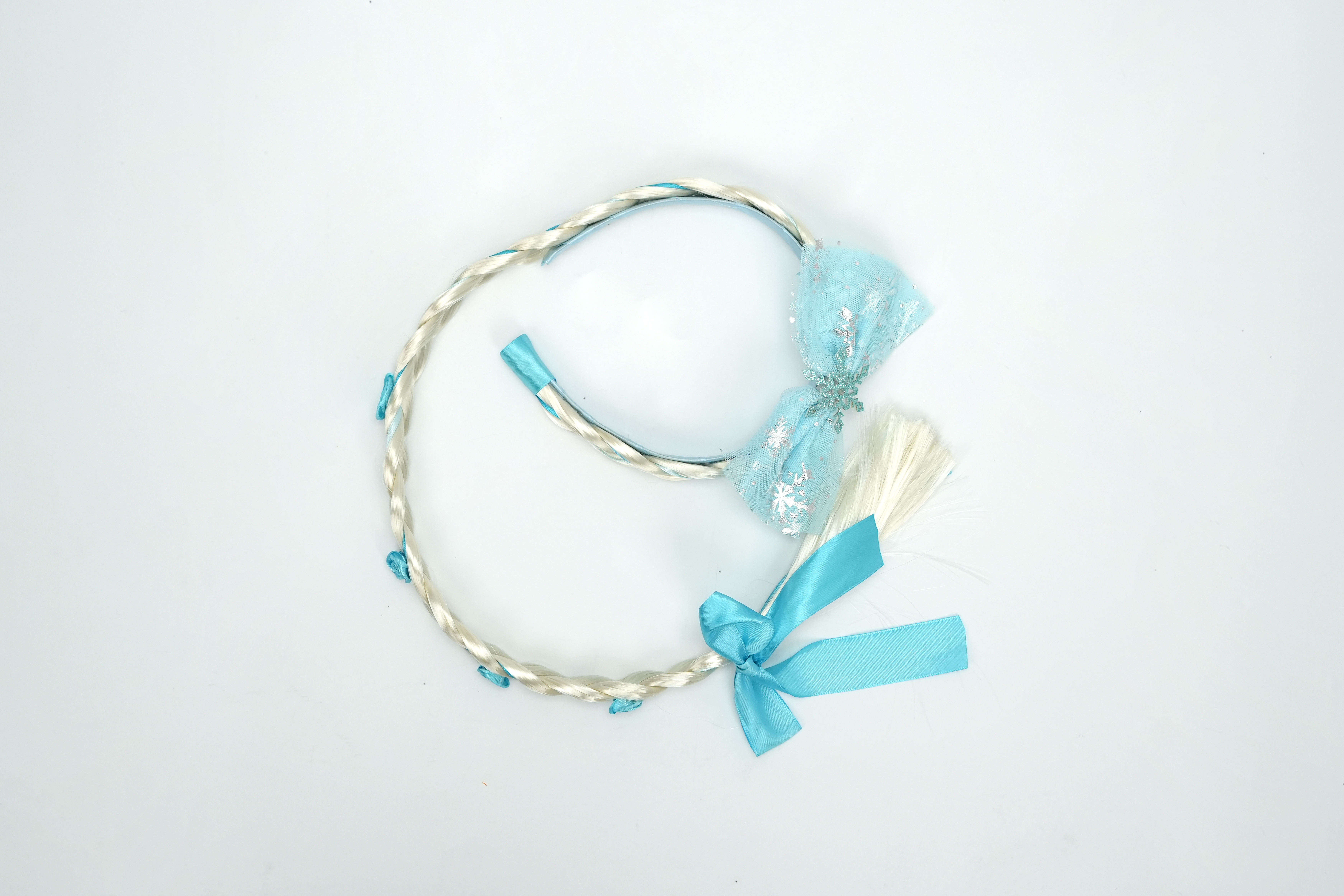 silver with big blue bowknot