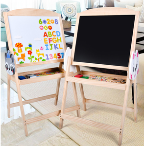 <span class=keywords><strong>Tableau</strong></span> <span class=keywords><strong>noir</strong></span> double face pour enfants, jouet de dessin en bois, chevalet magnétique pour enfants - Product Image 1