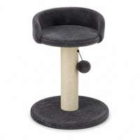 Tour d'escalade pour chat moderne à 2 niveaux de 47 cm, avec perchoir en peluche, poteau à gratter en sisal, jouet suspendu et base, vente en gros directe usine Chine, personnalisable