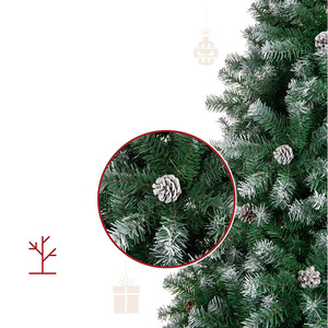 Nhà Máy Giá Phổ Biến Xmas Cây Cá Nhân Nguồn Cung Cấp 3 Phần LED Light Cây Giáng Sinh Màu Xanh Lá Cây Với Thông Nón - Product Image 4