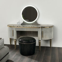 Ensemble de commodes de luxe italiennes, meubles de maison, coiffeuse en bois, maquillage, villa, coiffeuse élégante avec ensemble de tiroirs