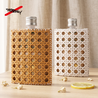 Pochette en rotin tressé ajouré de 100 ml avec bouchon en aluminium, emballage cosmétique réutilisable en plastique