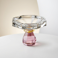 Ornement de maison en cristal géométrique de luxe nordique, coloré, taillé en diamant, en forme de champignon sur piédestal, fait main, durable