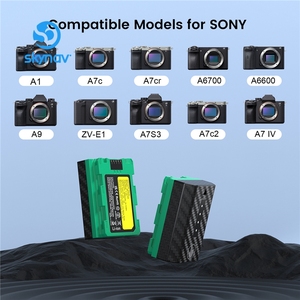 Pack de 2 batteries d'appareil photo 2600mAh pour Sony A7iii A7iv <span class=keywords><strong>A7C</strong></span> FX3 <span class=keywords><strong>A6600</strong></span> avec charge directe USB-C, indicateur LED, NP-FZ100 OEM - Product Image 3